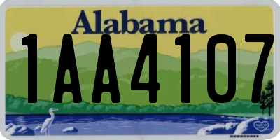 AL license plate 1AA4107