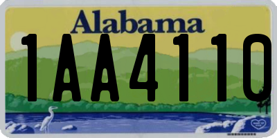 AL license plate 1AA4110