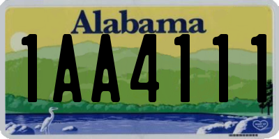 AL license plate 1AA4111