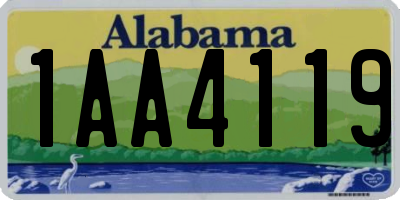 AL license plate 1AA4119