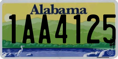 AL license plate 1AA4125