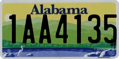 AL license plate 1AA4135