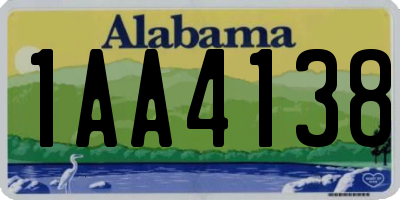 AL license plate 1AA4138