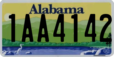 AL license plate 1AA4142