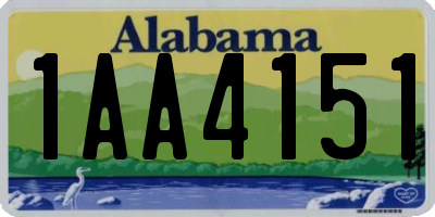 AL license plate 1AA4151