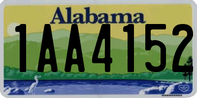 AL license plate 1AA4152