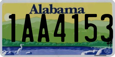 AL license plate 1AA4153