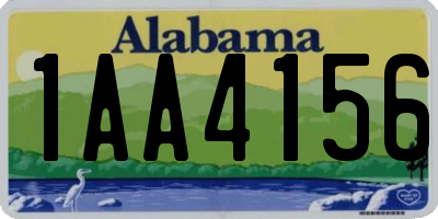 AL license plate 1AA4156