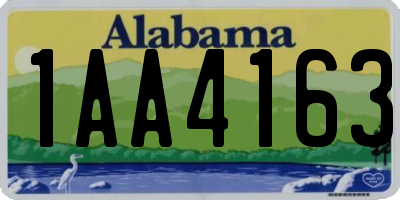 AL license plate 1AA4163