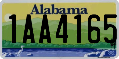 AL license plate 1AA4165