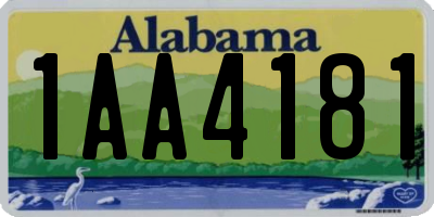 AL license plate 1AA4181