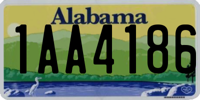 AL license plate 1AA4186