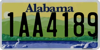 AL license plate 1AA4189