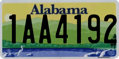 AL license plate 1AA4192