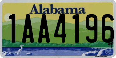 AL license plate 1AA4196