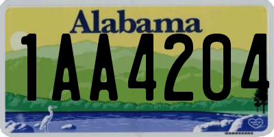 AL license plate 1AA4204