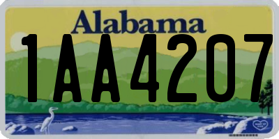 AL license plate 1AA4207
