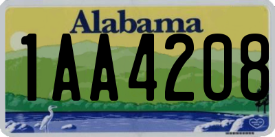 AL license plate 1AA4208