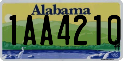 AL license plate 1AA4210