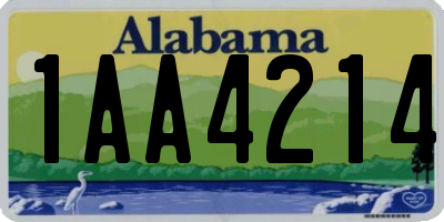 AL license plate 1AA4214