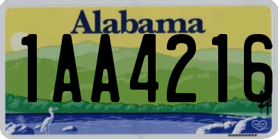 AL license plate 1AA4216