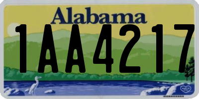 AL license plate 1AA4217