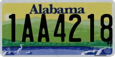 AL license plate 1AA4218