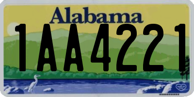 AL license plate 1AA4221