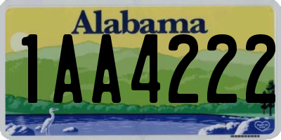 AL license plate 1AA4222