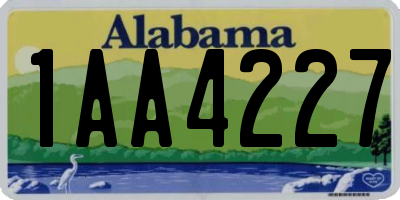 AL license plate 1AA4227