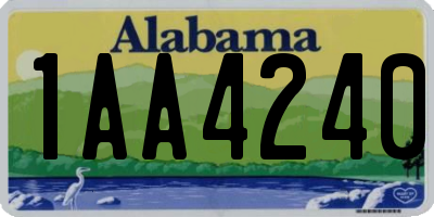 AL license plate 1AA4240