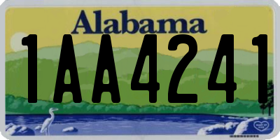 AL license plate 1AA4241