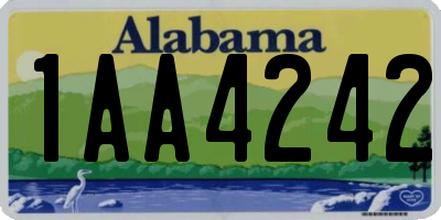 AL license plate 1AA4242