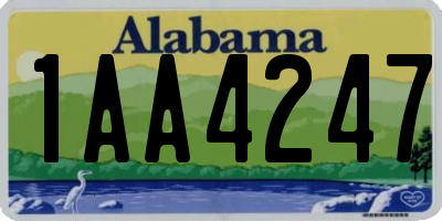 AL license plate 1AA4247