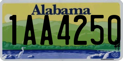 AL license plate 1AA4250