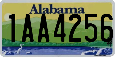 AL license plate 1AA4256