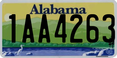 AL license plate 1AA4263