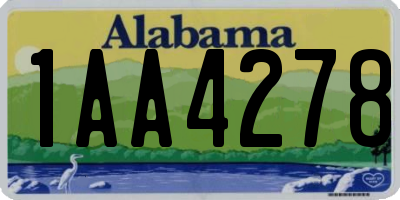 AL license plate 1AA4278