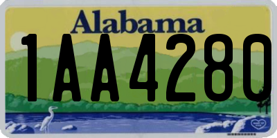 AL license plate 1AA4280