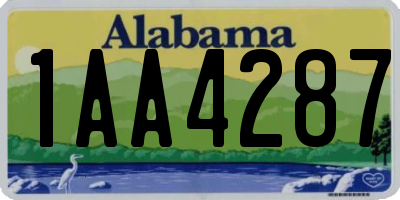 AL license plate 1AA4287