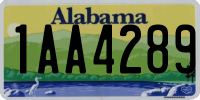 AL license plate 1AA4289