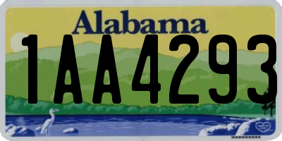 AL license plate 1AA4293