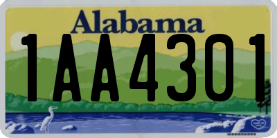 AL license plate 1AA4301