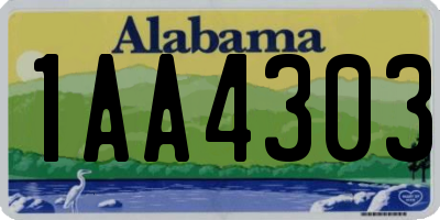 AL license plate 1AA4303