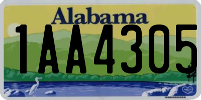 AL license plate 1AA4305