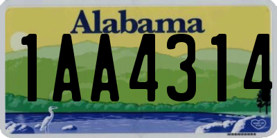 AL license plate 1AA4314