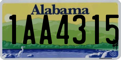 AL license plate 1AA4315