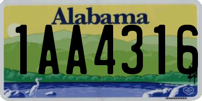 AL license plate 1AA4316