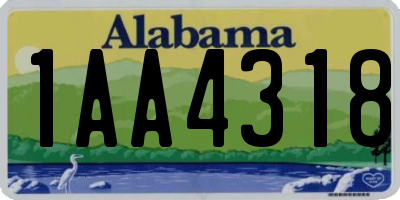 AL license plate 1AA4318