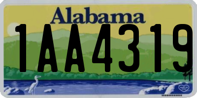 AL license plate 1AA4319